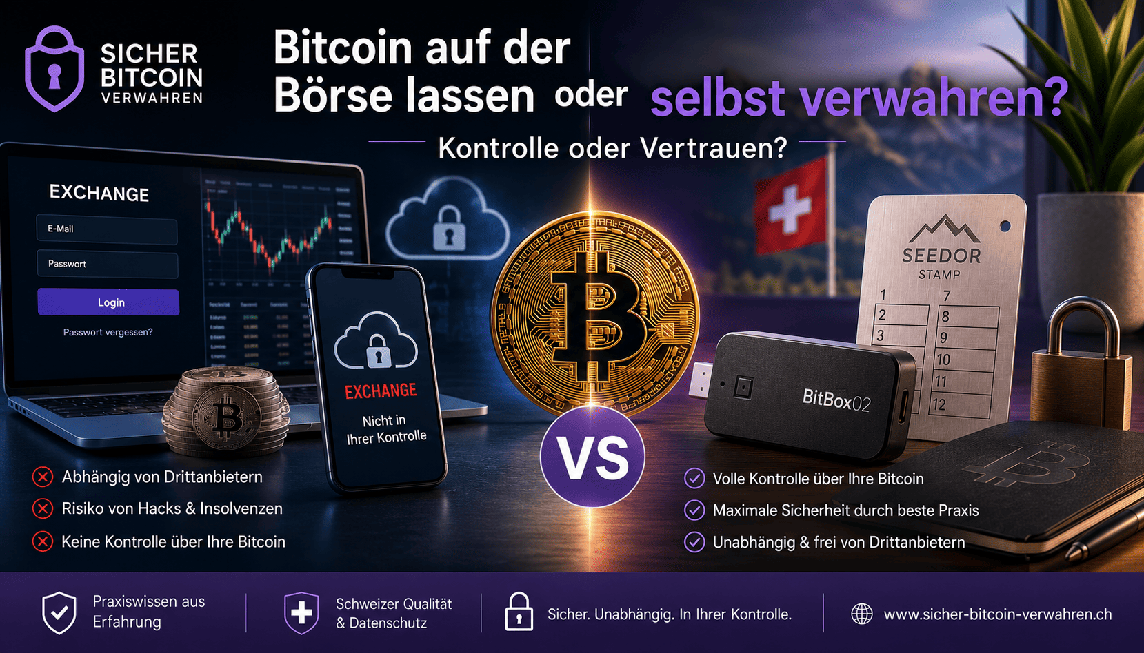 Bitcoin auf der Börse lassen oder selbst verwahren? Die Vor- und Nachteile im Vergleich